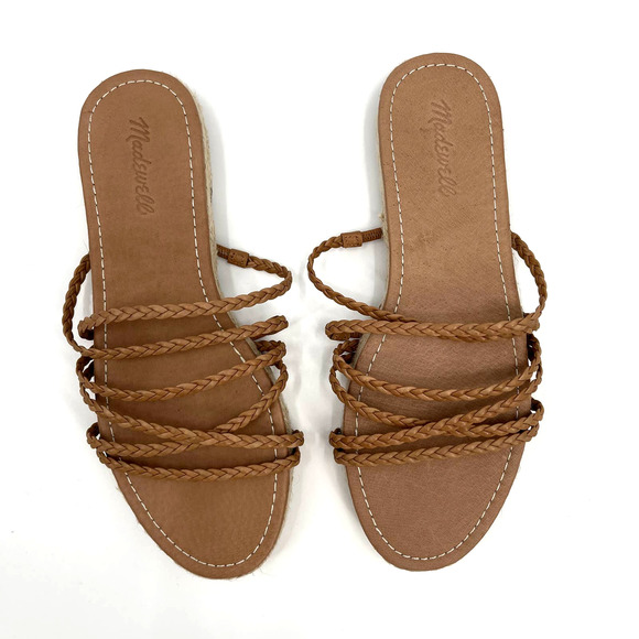 NWOB Madewell The Kathryn Espadrille Slide Sandal in Leather Size 10 Braided - Picture 6 of 16